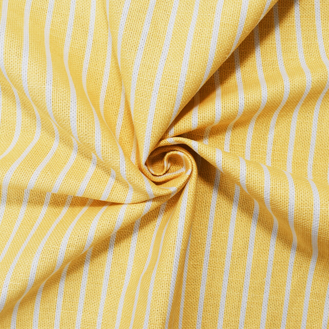 Yellow Cotton Stripe Basket Canvas Home Decorating Fabric By the Yard